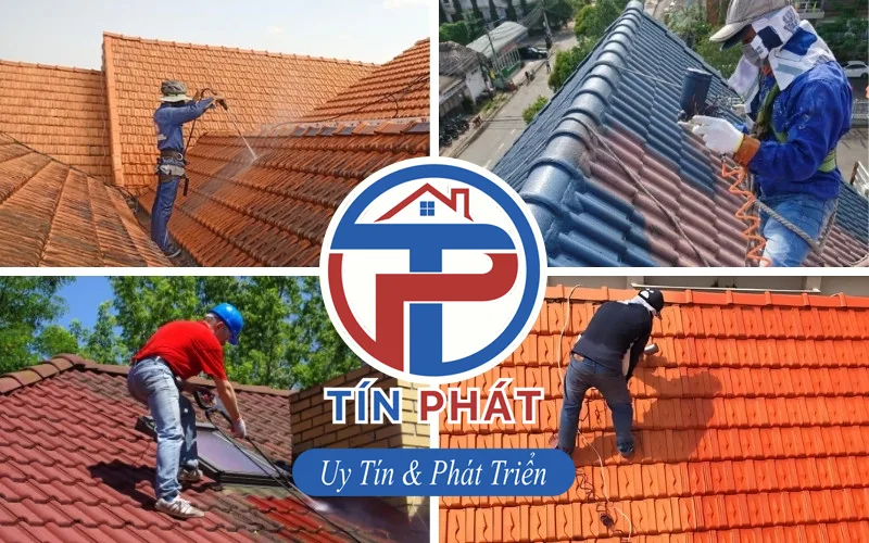 Vệ sinh, xử lý rong, sơn lại mái ngói — Mái Ngói Tín Phát